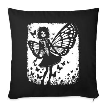 Fairycore Ästhetik Skelett Fee Goth Gothic G - Sofakissenbezug 45 x 45 cm - Schwarz - Vorne