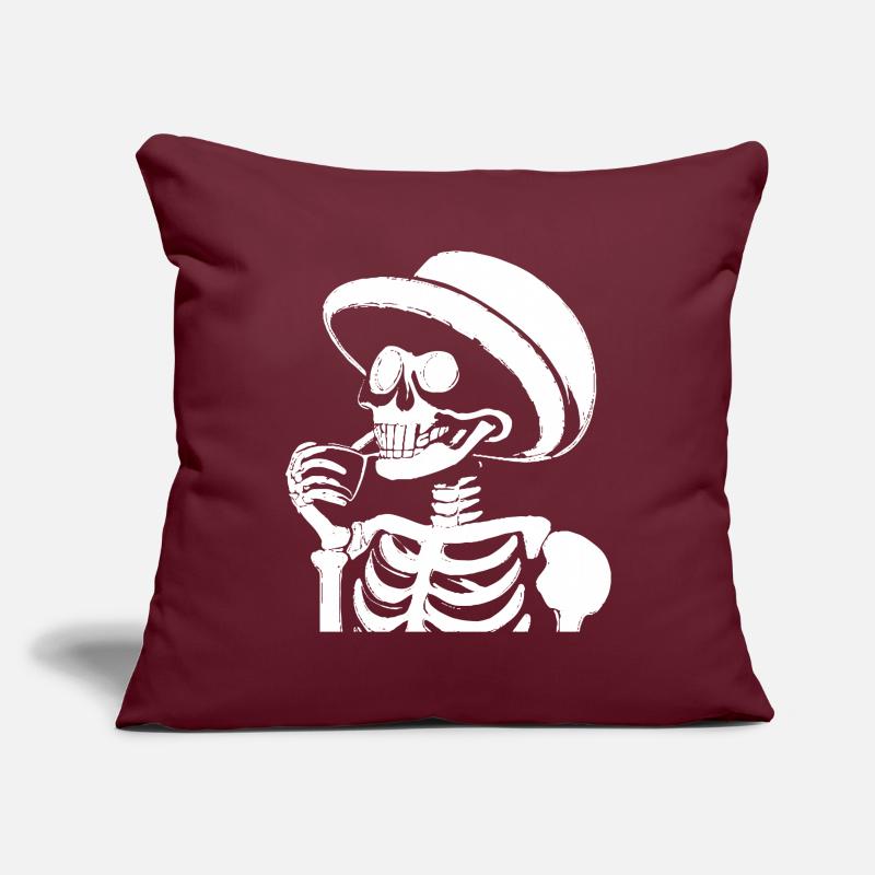 Sarcastic Funny Skeleton Drinking Espresso Coffee Sofa pillowcase 17,3'' x 17,3'' (45 x 45 cm)
