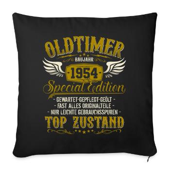 Oldtimer Baujahr Jahrgang 1954 geboren Geburtstag - Sofakissenbezug 45 x 45 cm - Schwarz - Vorne