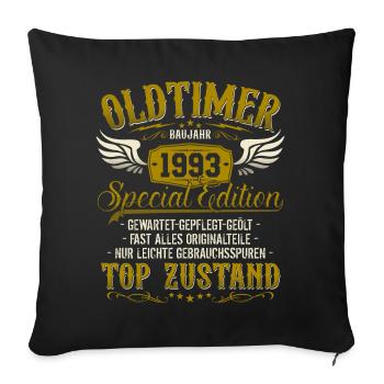 Oldtimer Baujahr Jahrgang 1993 geboren Geburtstag - Sofakissenbezug 45 x 45 cm - Schwarz - Vorne