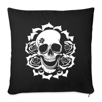 Horreur Crâne Crâne Art Crâne Gothique Heavy Metal - Housse de coussin décorative 45 x 45 cm - noir - Devant