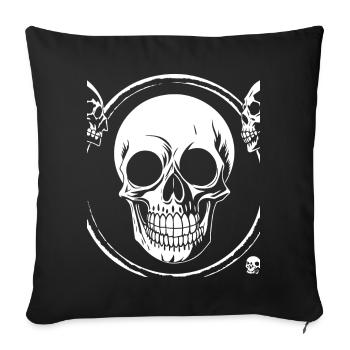 Horror Schädel Schädel Kunst Schädel Gothic Heavy Metal - Sofakissenbezug 45 x 45 cm - Schwarz - Vorne