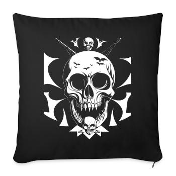 Horreur Crâne Crâne Art Crâne Gothique Heavy Metal - Housse de coussin décorative 45 x 45 cm - noir - Devant