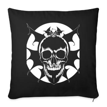 Horreur Crâne Crâne Art Crâne Gothique Heavy Metal - Housse de coussin décorative 45 x 45 cm - noir - Devant