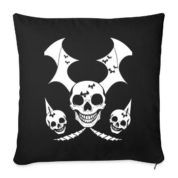 Horreur Crâne Crâne Art Crâne Gothique Heavy Metal - Housse de coussin décorative 45 x 45 cm - noir - Devant