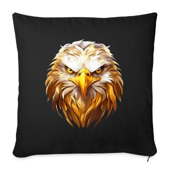 Eagle Head Gold Bird of Prey Bird Animal Nature - Sofa pillowcase 17,3'' x 17,3'' (45 x 45 cm) - black - Front
