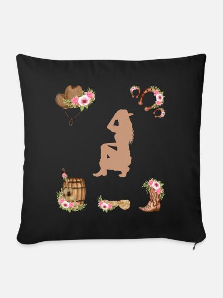 Western Girl - Sofakissenbezug 45 x 45 cm - Schwarz