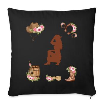 Western Girl - Sofakissenbezug 45 x 45 cm - Schwarz - Vorne