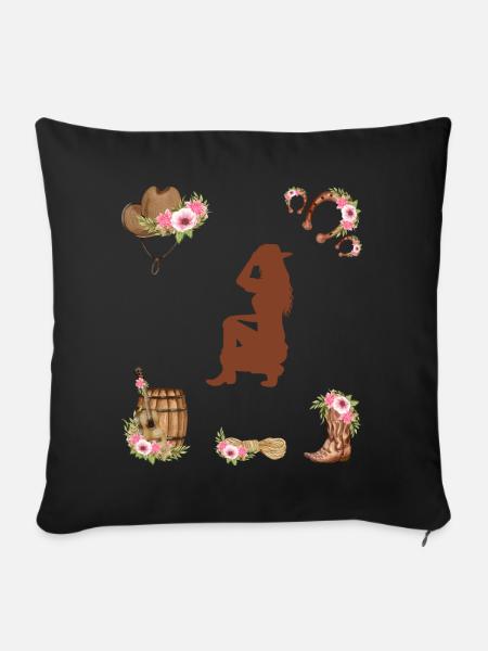 Western Girl - Sofakissenbezug 45 x 45 cm - Schwarz