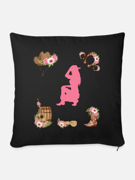 Western Girl - Sofakissenbezug 45 x 45 cm - Schwarz