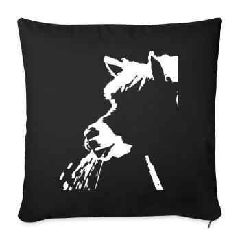 Lustige Alpaka-Silhouette Freche Spaß-Alpakas - Sofakissenbezug 45 x 45 cm - Schwarz - Vorne