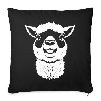 Funny Alpaca Silhouette Cheeky Fun Alpacas - Sofa pillowcase 17,3'' x 17,3'' (45 x 45 cm) - black - Front