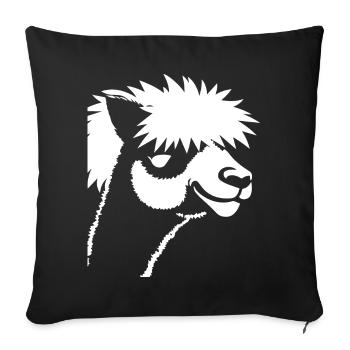 Funny Alpaca Silhouette Cheeky Fun Alpacas - Sofa pillowcase 17,3'' x 17,3'' (45 x 45 cm) - black - Front