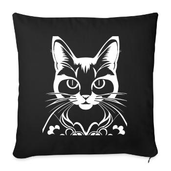 Drôle de chat Silhouette Cheeky Fun Cats - Housse de coussin décorative 45 x 45 cm - noir - Devant