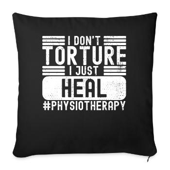 Physiothérapie Physiothérapeute PT Massage Rehab - Housse de coussin décorative 45 x 45 cm - noir - Devant