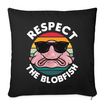 Blobfisch - Sofakissenbezug 45 x 45 cm - Schwarz - Vorne
