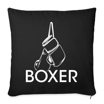 Boxer Icon Logo Verein boxen Symbol Illustration - Sofakissenbezug 45 x 45 cm - Schwarz - Vorne