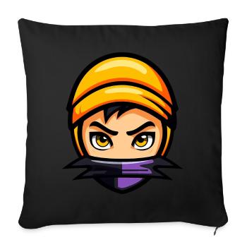 Ninja mignon d’Halloween - Housse de coussin décorative 45 x 45 cm - noir - Devant