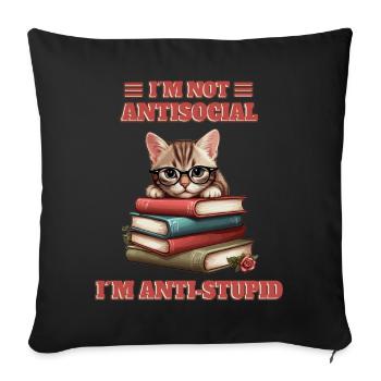 Clever Baby Cat - Sofa pillowcase 17,3'' x 17,3'' (45 x 45 cm) - black - Front