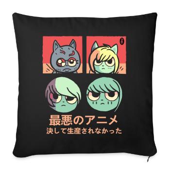 The Worst Anime That Was Never Produced - Sofa pillowcase 17,3'' x 17,3'' (45 x 45 cm) - black - Front