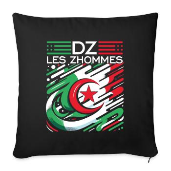 DZ Les Zhommes Algérie Supporter Algérien Djazair - Housse de coussin décorative 45 x 45 cm - noir - Devant
