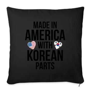 MADE IN AMERICA WITH KOREAN PARTS - Sofa pillowcase 17,3'' x 17,3'' (45 x 45 cm) - black - Front