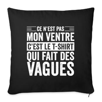 C'est Le T-shirt Fait Des Vagues Homme - Housse de coussin décorative 45 x 45 cm - noir - Devant