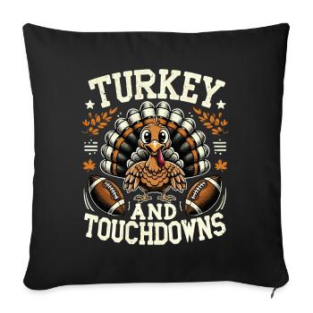 Truthahn Thanksgiving Humor American Football - Sofakissenbezug 45 x 45 cm - Schwarz - Vorne