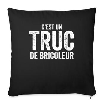Un Truc De Bricoleur Réparation Bricolage Papy - Housse de coussin décorative 45 x 45 cm - noir - Devant