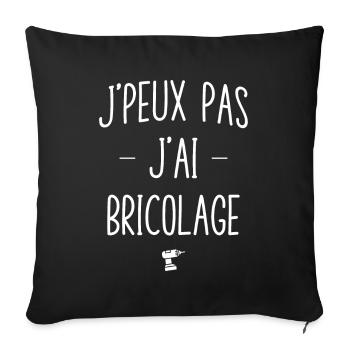 J'Peux Pas J'ai Bricolage Bricoleur Outils Homme - Housse de coussin décorative 45 x 45 cm - noir - Devant