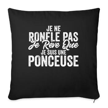 Ponceuse Humour Bricolage Cadeau Homme - Housse de coussin décorative 45 x 45 cm - noir - Devant