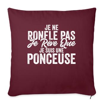 Ponceuse Humour Bricolage Cadeau Homme - Housse de coussin décorative 45 x 45 cm - bordeaux - Devant