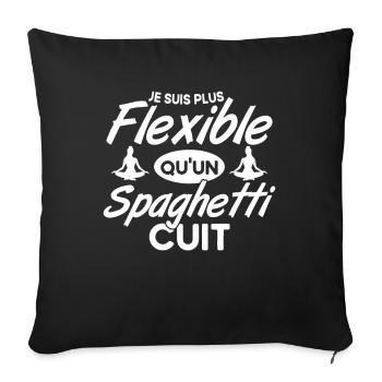 Flexibilité Humour Yoga Femme Drôle Namaste Cadeau - Housse de coussin décorative 45 x 45 cm - noir - Devant