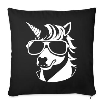 Funny Unicorns Wearing Sunglasses Cool Unicorn - Sofa pillowcase 17,3'' x 17,3'' (45 x 45 cm) - black - Front