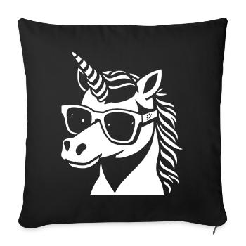 Funny Unicorns Wearing Sunglasses Cool Unicorn - Sofa pillowcase 17,3'' x 17,3'' (45 x 45 cm) - black - Front