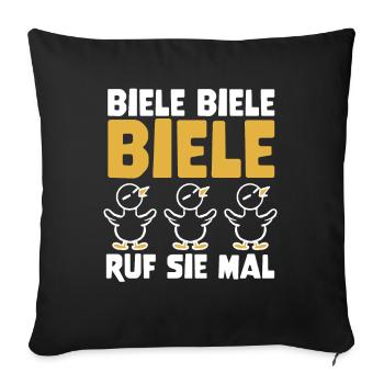 Biele Biele Biele Ruf Sie Mal – Enten Meme - Sofakissenbezug 45 x 45 cm - Schwarz - Vorne