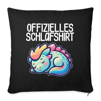 Dinosaurier Offizielles Schlafshirt - - Sofakissenbezug 45 x 45 cm - Schwarz - Vorne