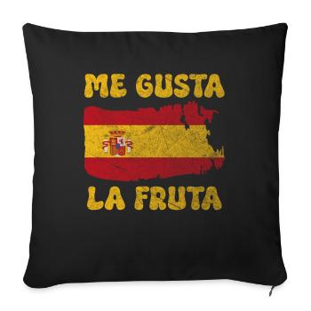Ich mag das Frucht-Meme Spanien-Flagge ayarez - Sofakissenbezug 45 x 45 cm - Schwarz - Vorne