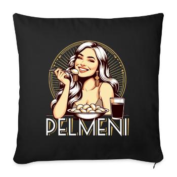 Cadeau Pelmeni Yummy - Housse de coussin décorative 45 x 45 cm - noir - Devant