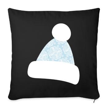 Bobble Hat Beanie Snowflakes Après-Ski Winter - Sofa pillowcase 17,3'' x 17,3'' (45 x 45 cm) - black - Front