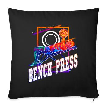 Bankdrücken Gewichtheben Kraftsport Fitness Stark - Sofakissenbezug 45 x 45 cm - Schwarz - Vorne