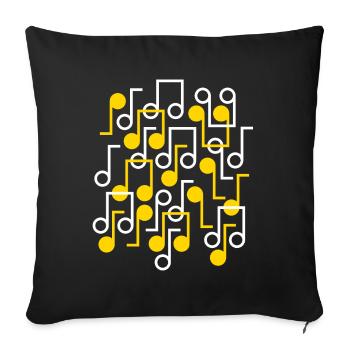 Musiknoten Muster im Retro-Stil - Sofakissenbezug 45 x 45 cm - Schwarz - Vorne