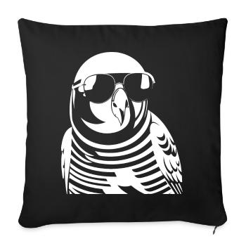 Lustiger Vogel mit Sonnenbrille Cool Bourke's Parak - Sofakissenbezug 45 x 45 cm - Schwarz - Vorne