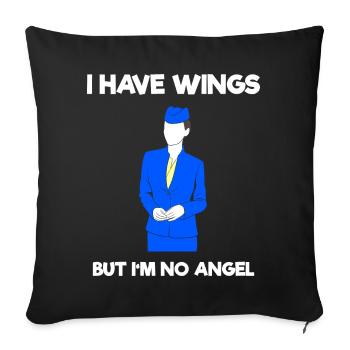 Cooler Flugbegleiter Kabinenbesatzung - Sofakissenbezug 45 x 45 cm - Schwarz - Vorne
