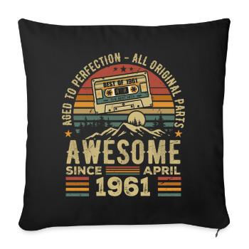 April 1961 Vintage Retro Geburtstagsgeschenk - Sofakissenbezug 45 x 45 cm - Schwarz - Vorne