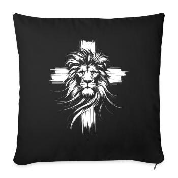 God Church Christian Lions Christians Lion - Sofa pillowcase 17,3'' x 17,3'' (45 x 45 cm) - black - Front