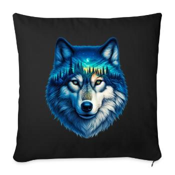 Loup - Housse de coussin décorative 45 x 45 cm - noir - Devant