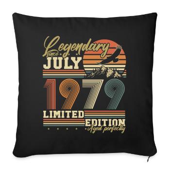 Juillet 1979 Vintage né cadeau d’anniversaire - Housse de coussin décorative 45 x 45 cm - noir - Devant