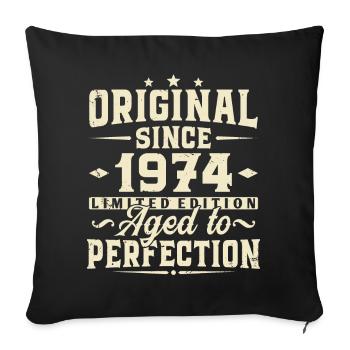Original Since 1974 Vintage Birthday Gift - Sofa pillowcase 17,3'' x 17,3'' (45 x 45 cm) - black - Front