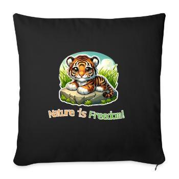 La nature est la liberté Sweet Tiger - Housse de coussin décorative 45 x 45 cm - noir - Devant